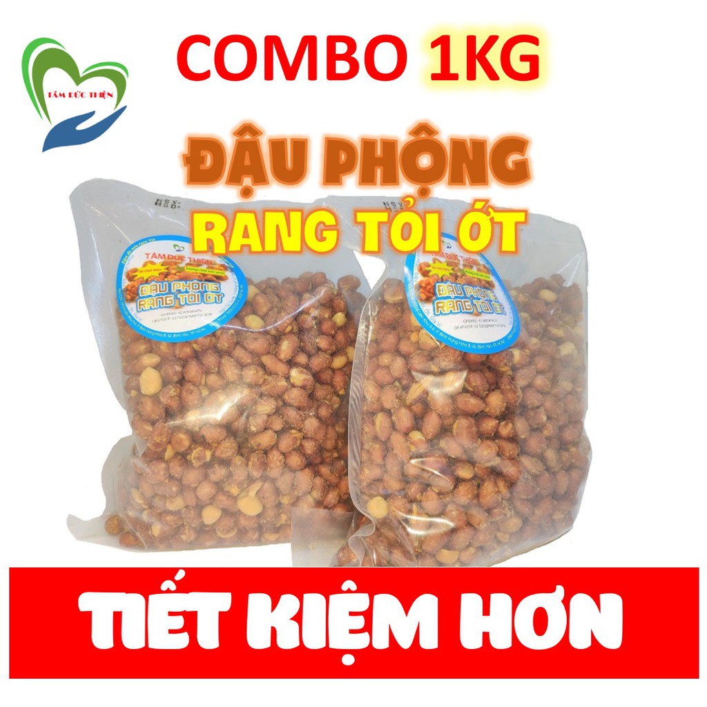 [Công Nghệ Mới-Thơm Ngon Hơn]1KG Đậu Phộng Rang Tỏi Ớt Tâm Đức Thiện - (Combo 2 Túi 500GR) - Đậu Phộng Chấy Tỏi Ớt | BigBuy360 - bigbuy360.vn