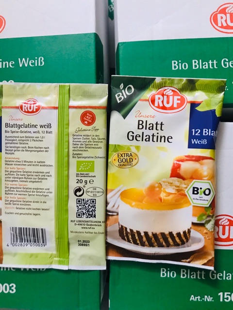 Gelatine hữu cơ dạng lá - Nguyên gói 12 lá | BigBuy360 - bigbuy360.vn