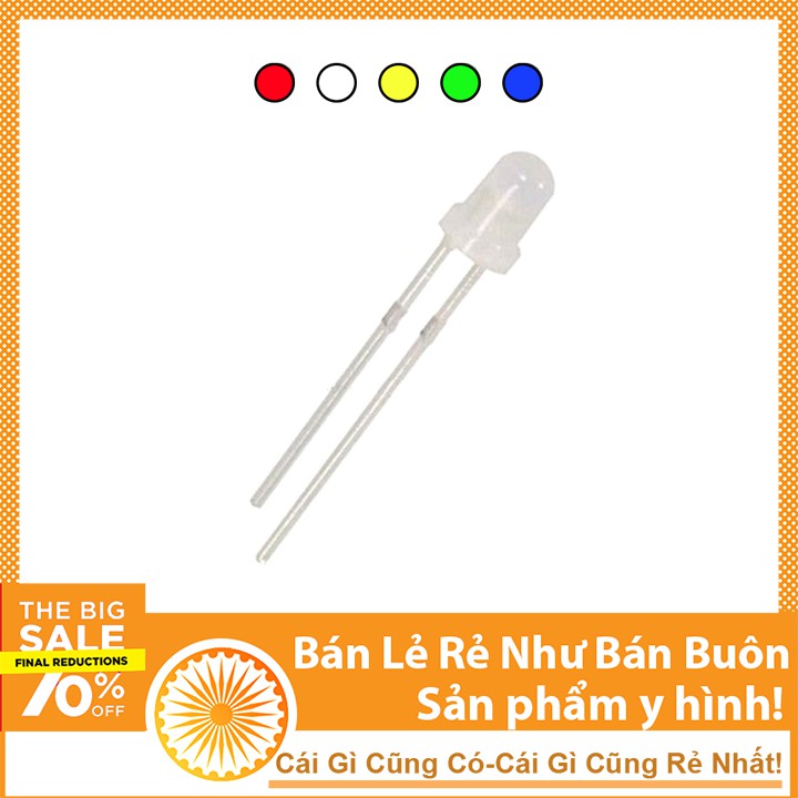 Túi 1000 Con LED Đục Phi 3mm (Lựa chọn màu sắc)