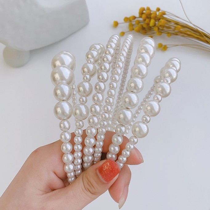 Băng đô ngọc trai cài tóc phong cách Hàn Quốc cho nữ