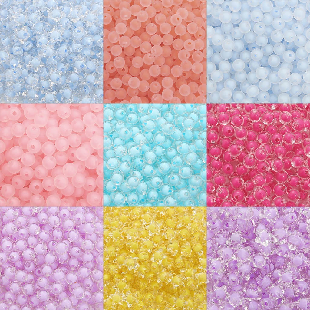 Hạt Tròn Acrylic Trong Suốt 8mm Dùng Làm Trang Sức DIY