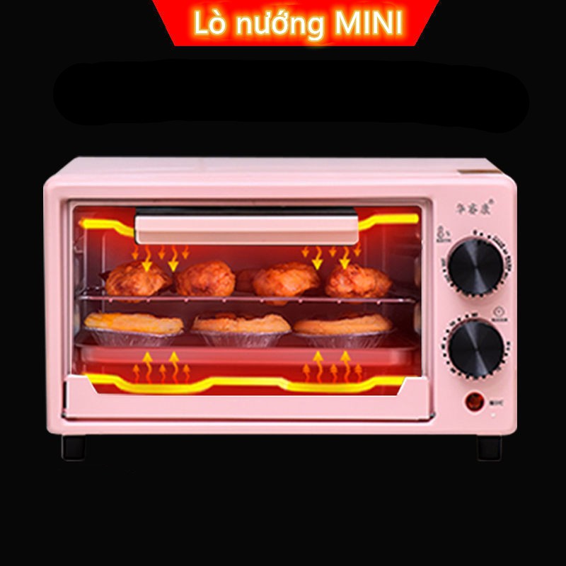 Lò nướng Điện đa năng 12L 650W Màu hồng