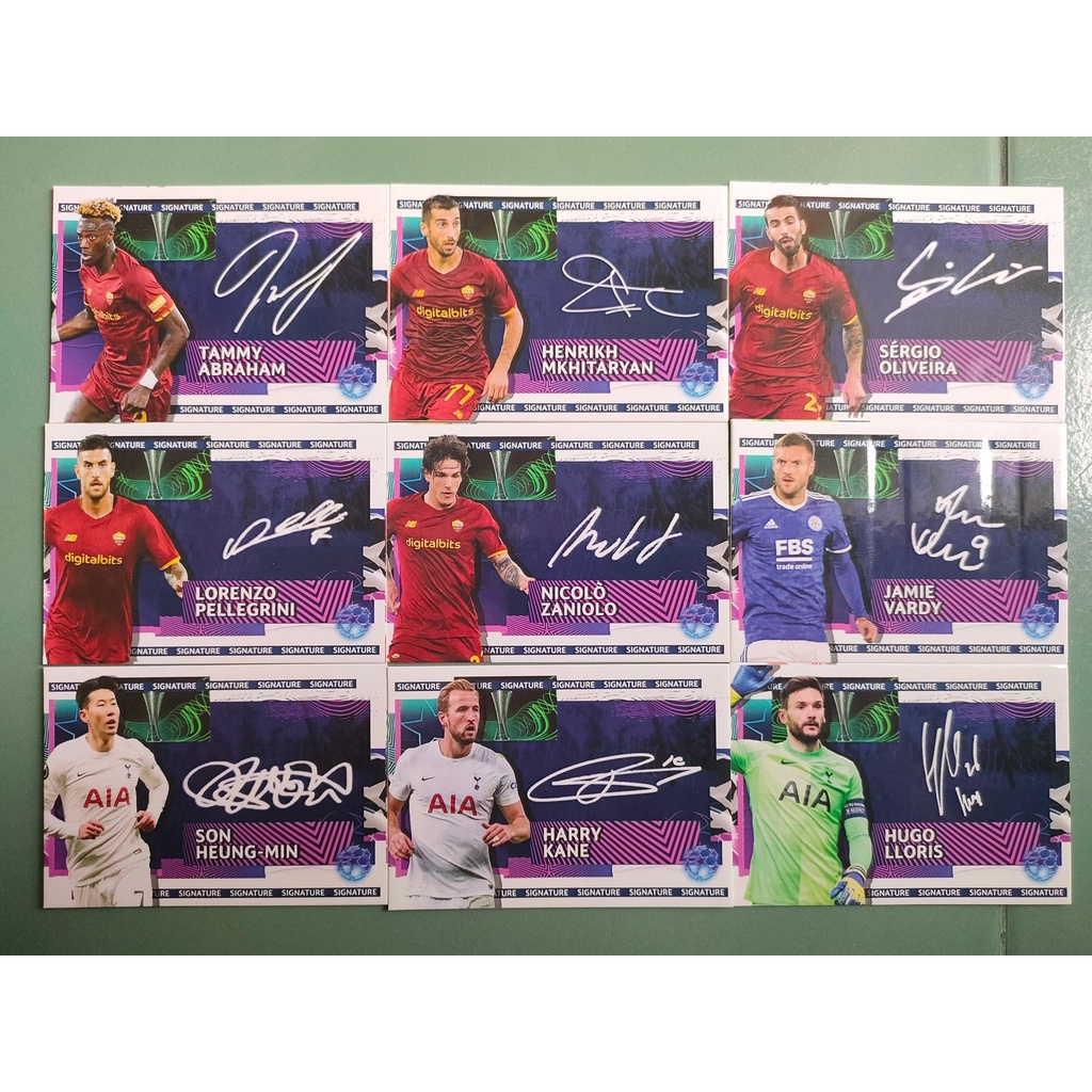Thẻ Cầu Thủ Bóng Đá SKY Card UCL SIGNATURE - Harry Kane Mkhitaryan Aouar Lloris Vardy Insigne Pellegrini Ozil Zaniolo