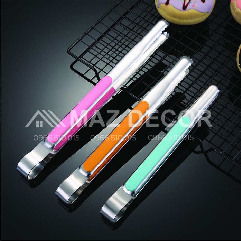 [Sỉ] Dụng cụ kẹp inox gắp thức ăn, đá, đồ nóng thực phẩm cao cấp đẹp dày dặn các màu