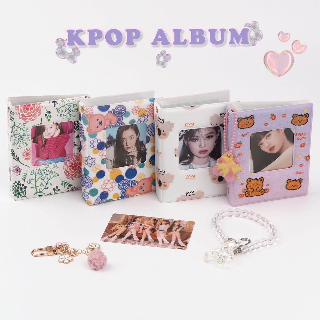 Album ảnh bằng da 32 ngăn 3 inch đựng thẻ ảnh lomo nhóm nhạc thần tượng Hàn Quốc Blackpink mini làm bộ sưu tập