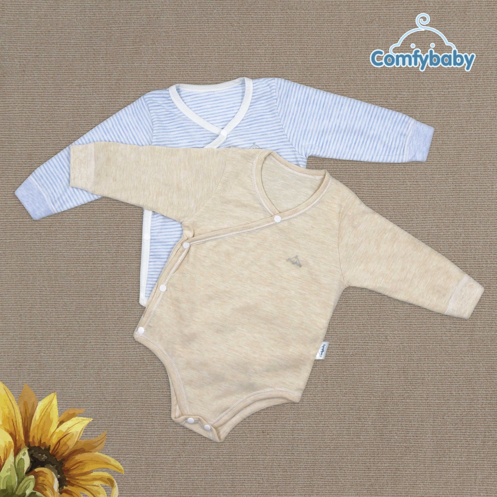 Set bodysuit giữ ấm ngực dài tay 2 món Cotton cho bé ComfyBaby size từ 0-12 tháng hàng chính hãng