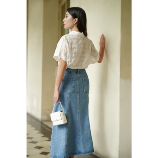 OLV - Áo Gingham Print Button Blouse