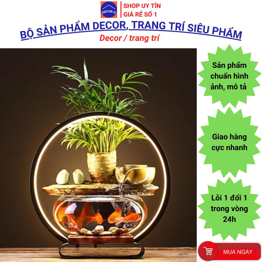 Đài thưởng trầm kết hợp bể cá và tiểu cảnh tinh hoa - Decor, trang trí nhà cửa