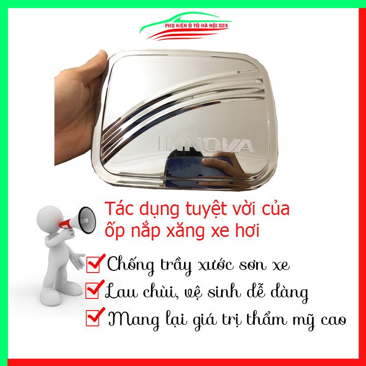Ốp nắp xăng Innova 2006-2015 mạ crom bảo vệ chống trầy trang trí ô tô