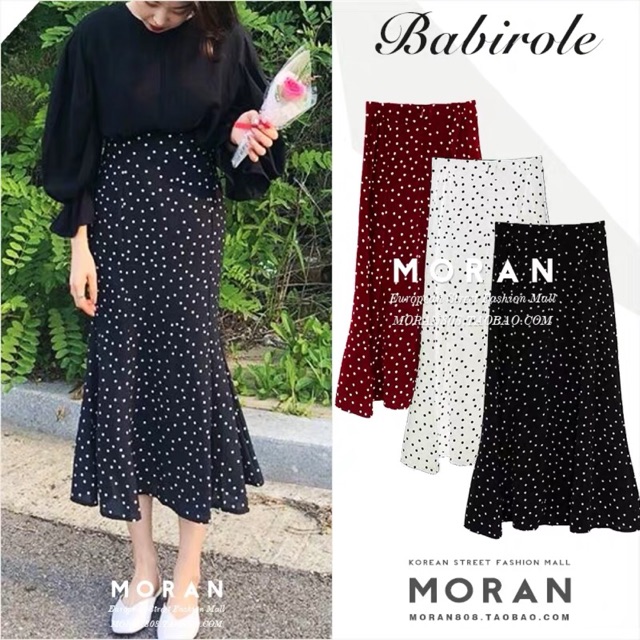 CHÂN VÁY MORAN ĐUÔI CÁ CHẤM BI