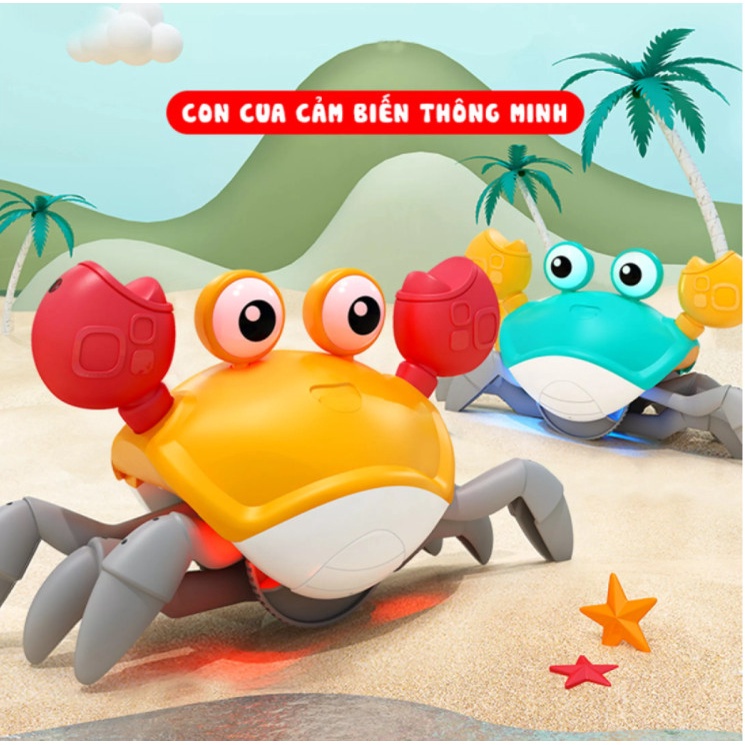 Đồ chơi trẻ em bé trai bé gái con cua cảm ứng hồng ngoại BBS biết tự động chạy trốn có đèn và nhạc,món quà thú vị.