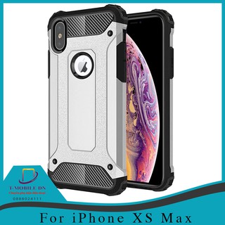 Ốp lưng iPhone XS Max cao cấp chống sốc 2 lớp Hybrid + TPU (Màu Bạc)