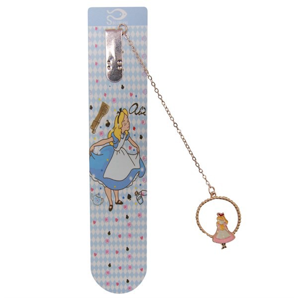 Bookmark Kẹp Sách Kim Loại Phối Charm Hình Alice - Mẫu 5