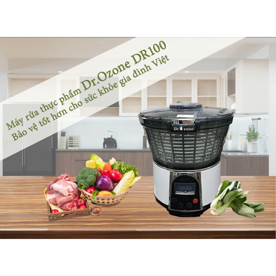 Máy khử khuẩn thực phẩm Dr.Ozone DR100 khử độc khử trùng đa năng với 7 chế độ làm sạch thông minh- Bảo hành chính hãng
