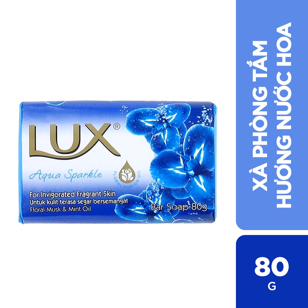 [Mã COSUI5 giảm 8% đơn 150K] Combo 3 Xà phòng tắm hương nước hoa Lux Xanh Aqua (80gx3)