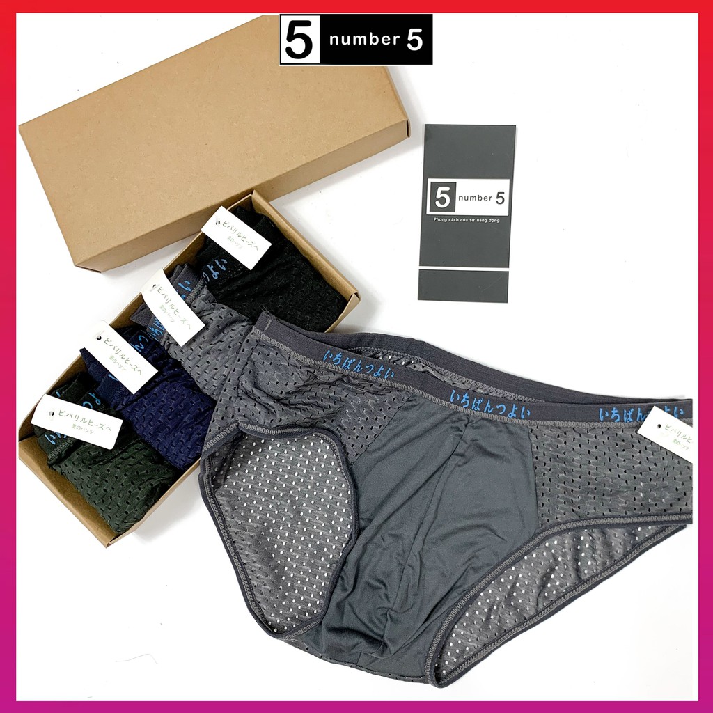 Combo 4 Quần Lót Nam Thông Hơi, Quần Sịp Nam Tam Giác Nhật Bản Có Size Lớn [4TJ]