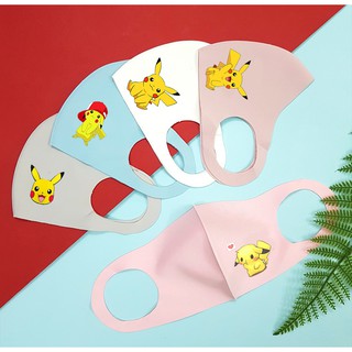 Pikachu - Khau Trang Hình Pikachu - Vải 2 Lớp Kháng Khuẩn Chống Bụi Mịn