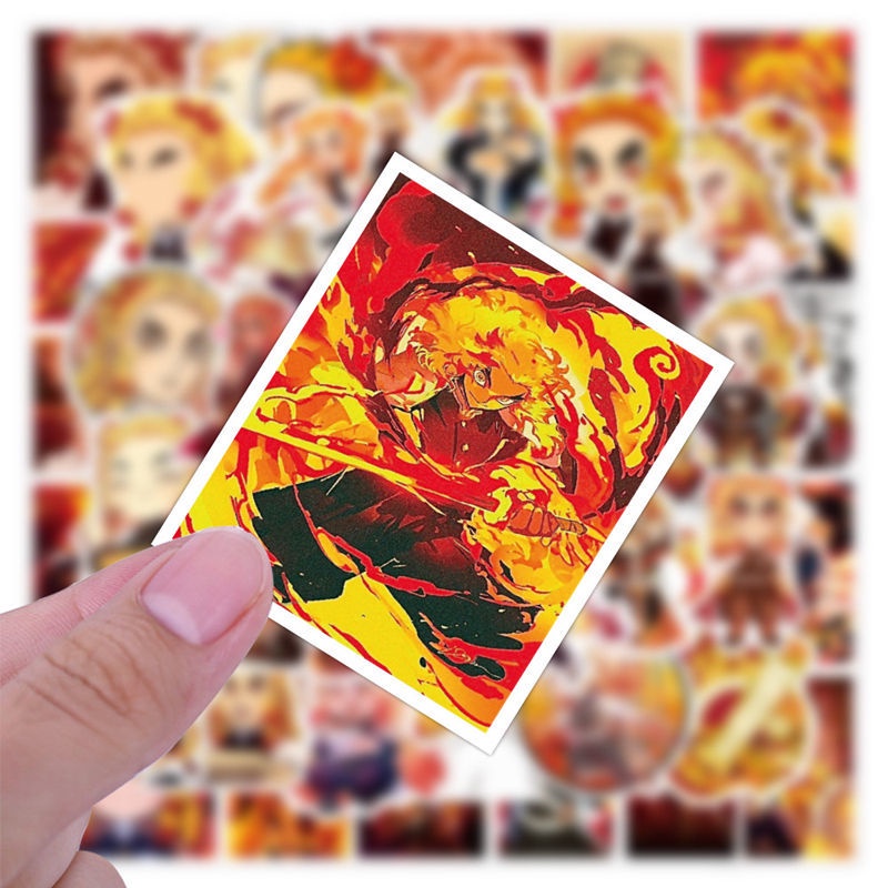 50 Cái Thanh Gươm Diệt Quỷ Kimetsu no Yaiba DEMON SLAYER Rengoku Kyoujurou | Anime Sticker laptop trang trí trên tường