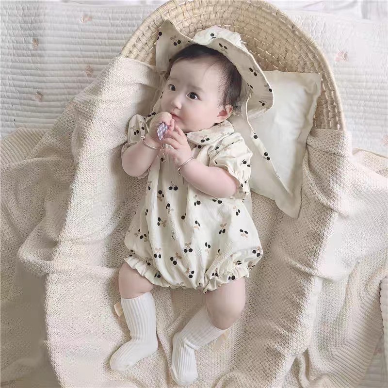 Body Hoa Cộc Tay Cho Bé Gái Kèm Mũ Siêu Xinh ( 7-15 kg ) Hàng Quảng Châu Loại 1 Chất Đẹp