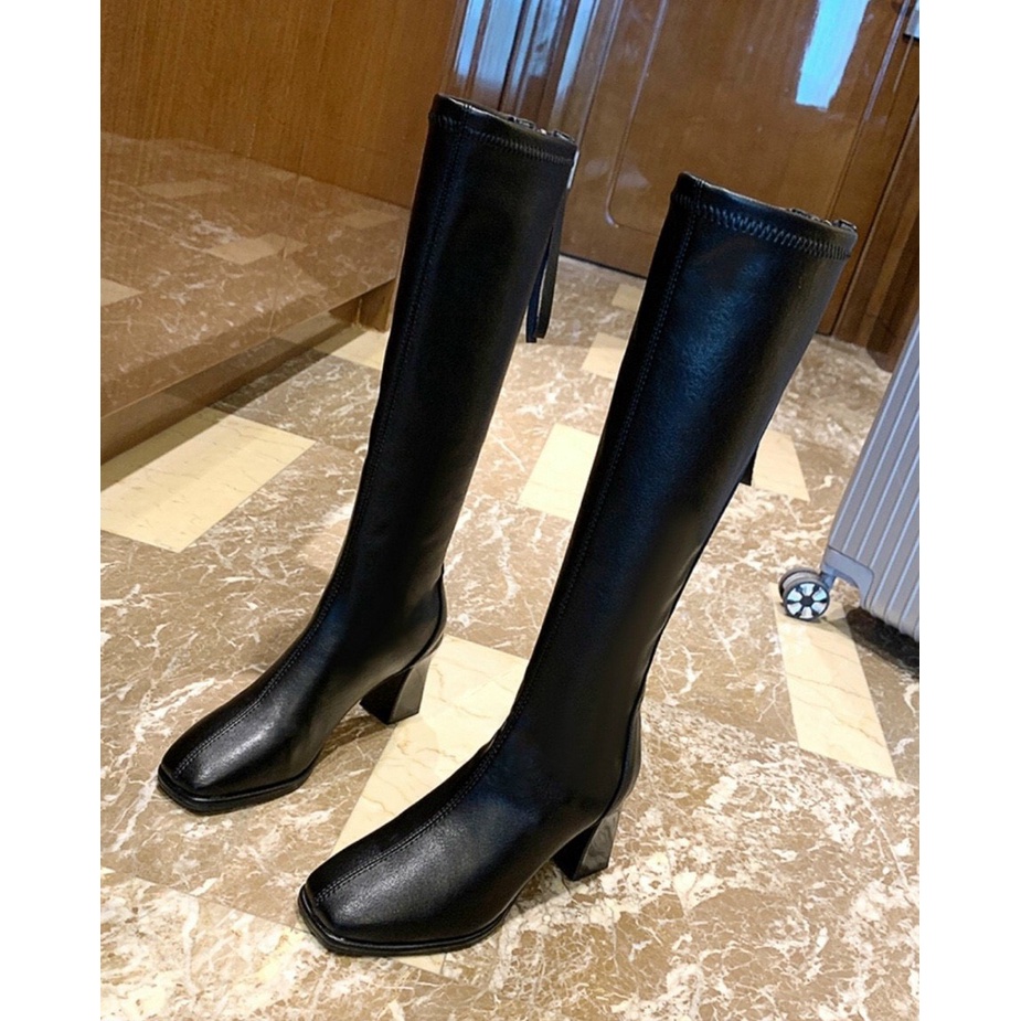Boot Đùi Nữ Bốt nữ Cao Cổ Đầu Gối Da Mờ Cao Cấp Khóa Sau Dây Dài (Ảnh Thật - Fullbox 9812)