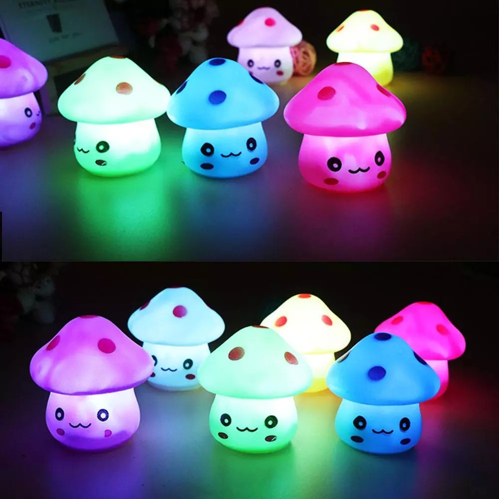 Đèn ngủ mini hình cây nấm nhiều màu tùy chọn xinh xắn