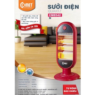 Đèn sưởi 3 bóng Comet CM8542 Có Đảo Chiều Quay (1200W )