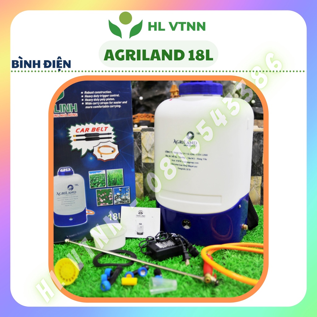Bình phun thuốc trừ sâu bình xịt điện bình phun khử trùng khử khuẩn bình bơm thuốc sâu bằng điện AGRILAND-BP01-HL VTNN