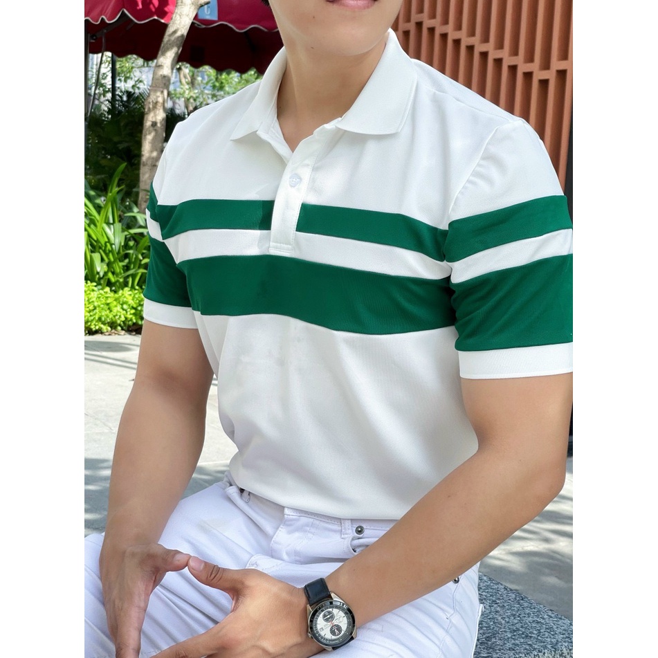 Áo thun cá sấu nam phối màu, áo thun polo nam có cổ thời trang vải mềm mịn, thấm hút tốt - HK227