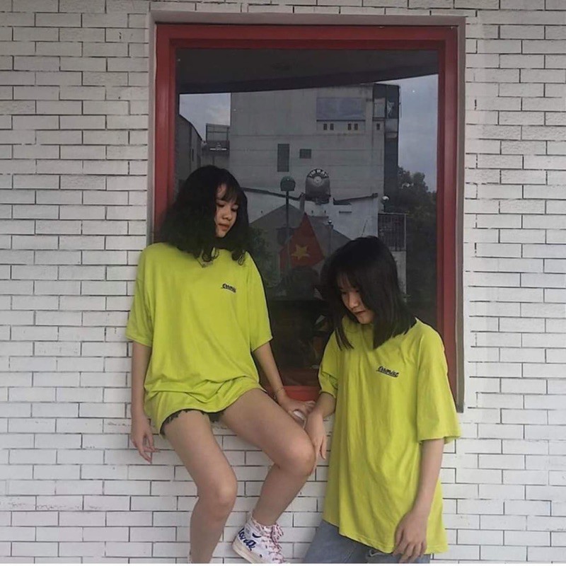 [Mã WASKT410K giảm 10K đơn 50K] Áo thun nữ tay lỡ erroist xanh neon unisex size m,l oversize 45kg - 70kg DTL | BigBuy360 - bigbuy360.vn
