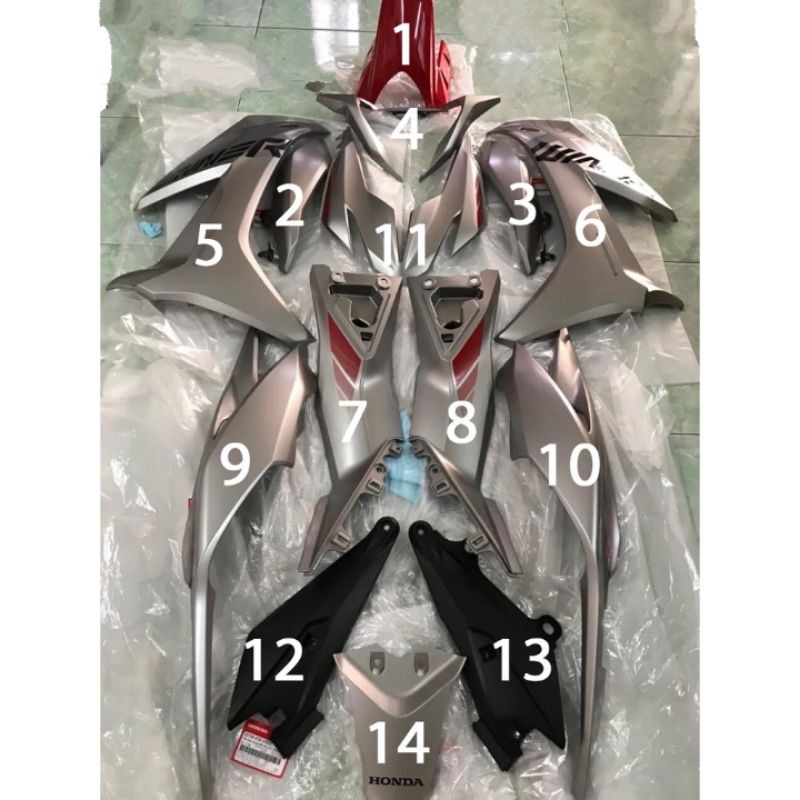 Dàn áo Winner X Bạc đỏ Đen phiên bản thể thao chính hãng Honda