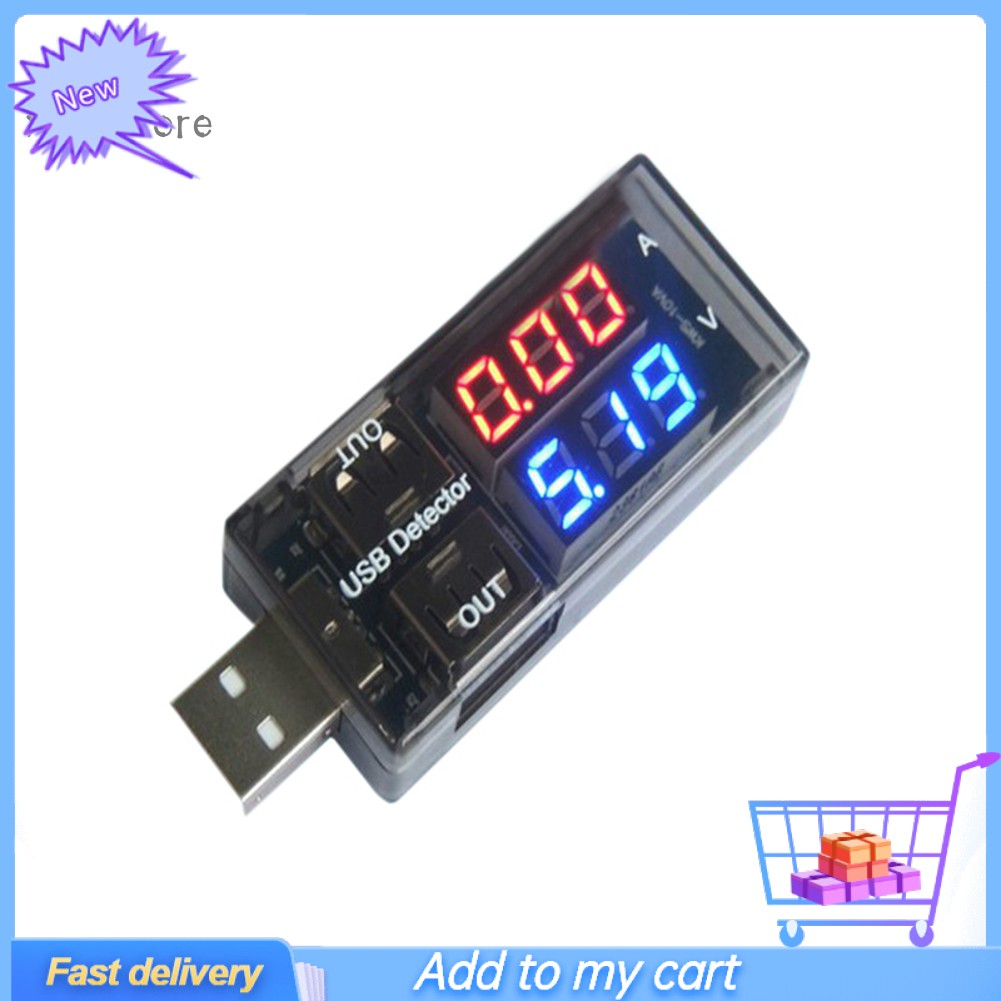 Thiết Bị Kiểm Tra Dòng Điện Sạc Pin Điện Thoại Cổng USB Có Đèn LED Kỹ Thuật