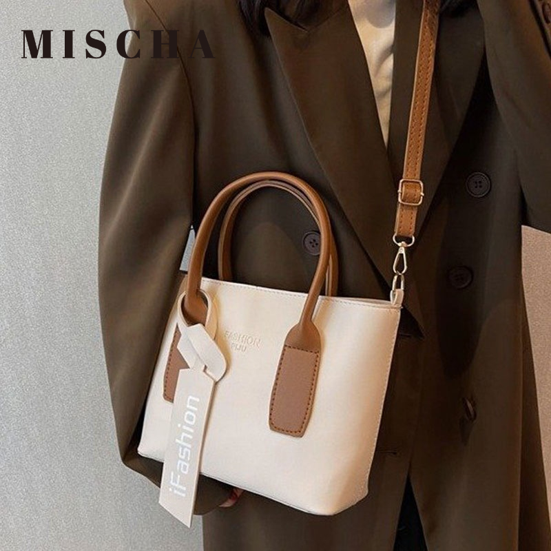 Mischa Túi Xách Da PU Sức Chứa Lớn Thời Trang Phong Cách Phương Tây Cho Nữ