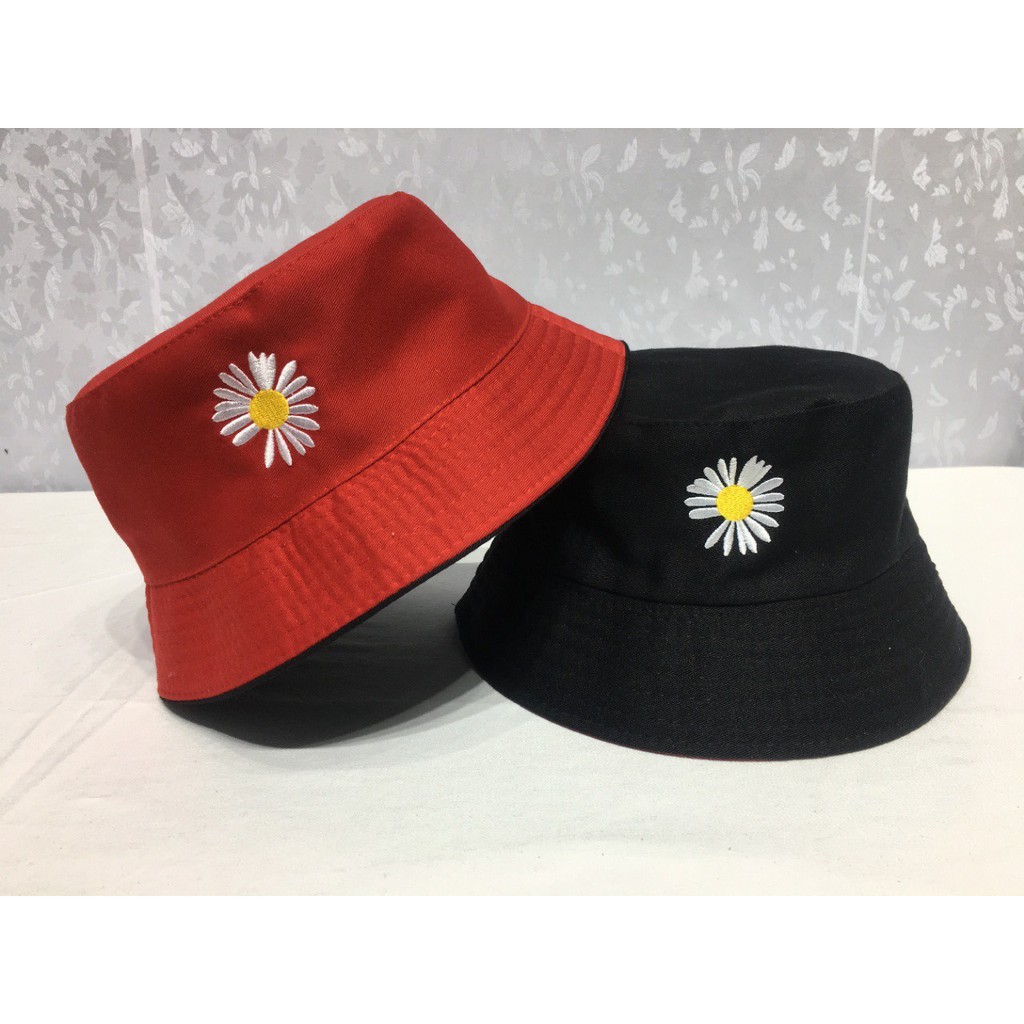 Mũ Bucket Thêu Hoa Cúc GD 2 Mặt 3001