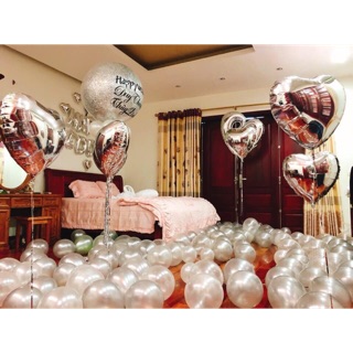 Set trang trí phòng cưới tông màu bạc