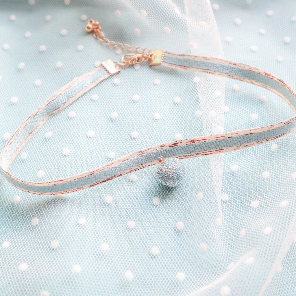 Vòng Cổ choker Màu Xanh Phong Cách Nhật Bản