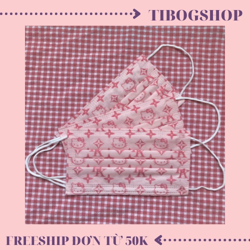 [FREESHIP] Khẩu trang hello kitty 4 lớp cao cấp