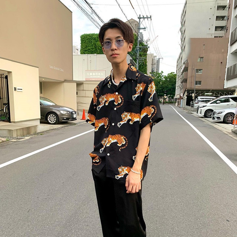 Áo Thun Tay Ngắn In Hình Hổ WACKO MARIA Plus Size Cho Nam Và Nữ