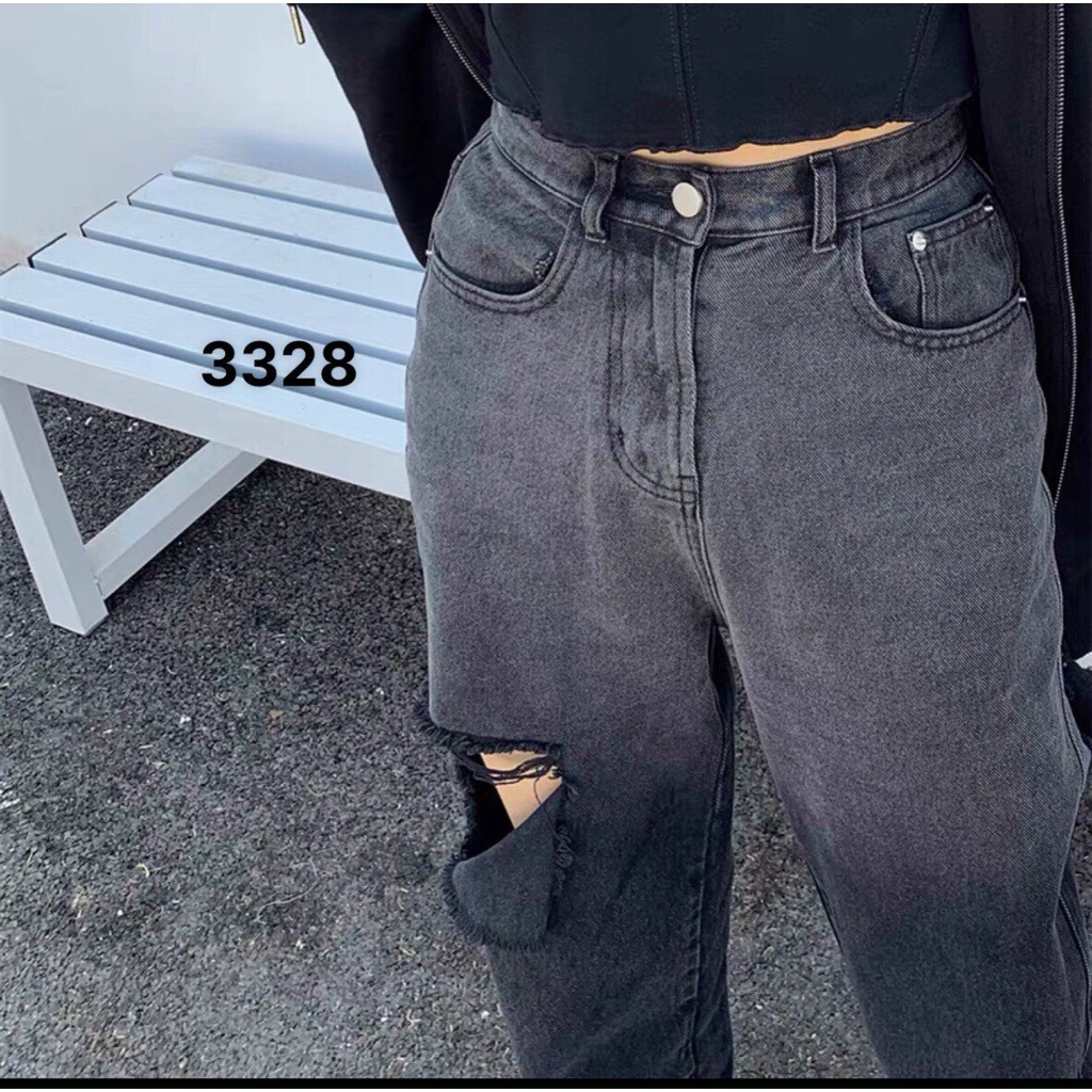 Quần Jeans Baggy Lưng Cao Ống Suông, Quần Jeans Baggy Nữ Ống Rộng, Quần Jeans Baggy Nữ Cạp Cao Ống Rộng