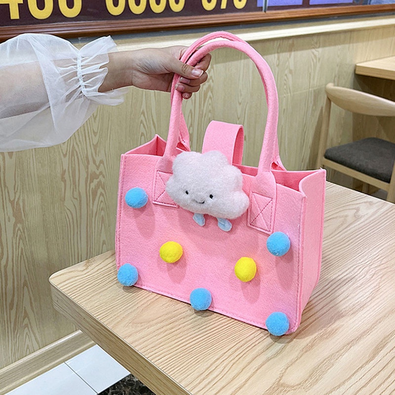 Túi tote IELGY dáng vuông vải nỉ hoạt hình cho nữ