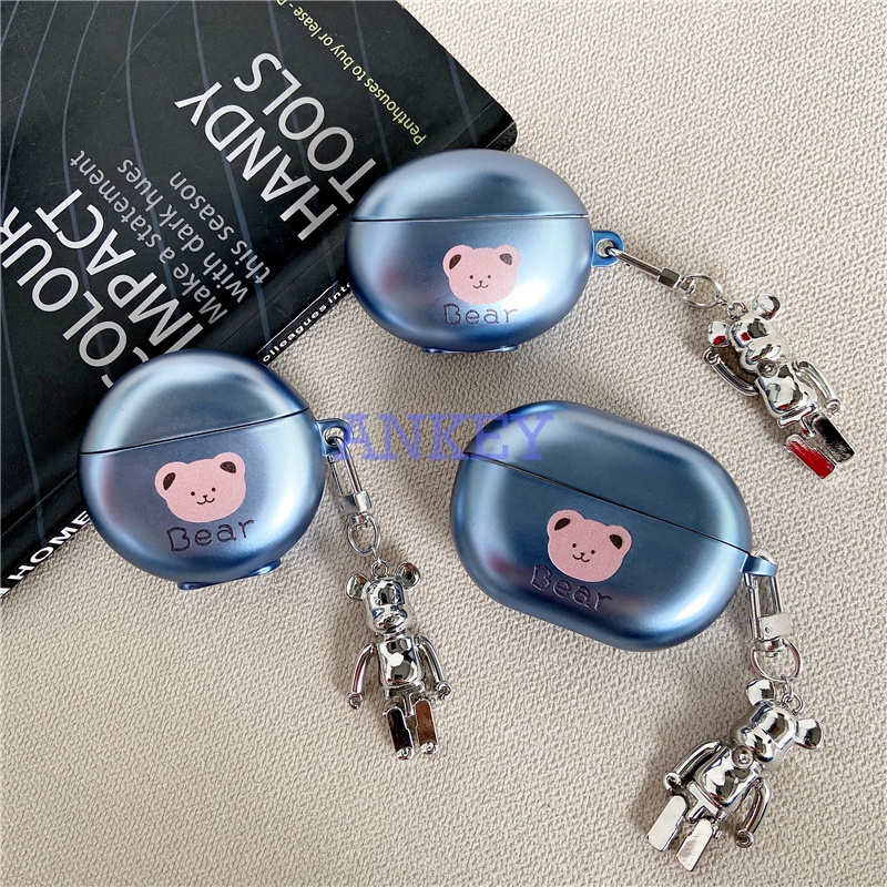 Huawei Freebuds Pro 4i 4 4E 3 Vỏ Bảo Vệ Hộp Sạc Tai Nghe Bằng Silicon Mềm Chống Thấm Nước Chống Sốc Hình Ba Chú Gấu Hoạt Hình Có Móc Khóa