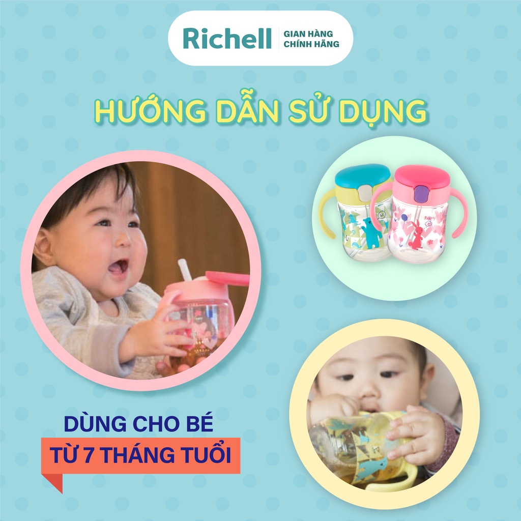 [Mã BMLTA50 giảm đến 50K đơn 99K] Bình ống hút TLI Richell Nhật Bản - bước 2 200ml | Baby