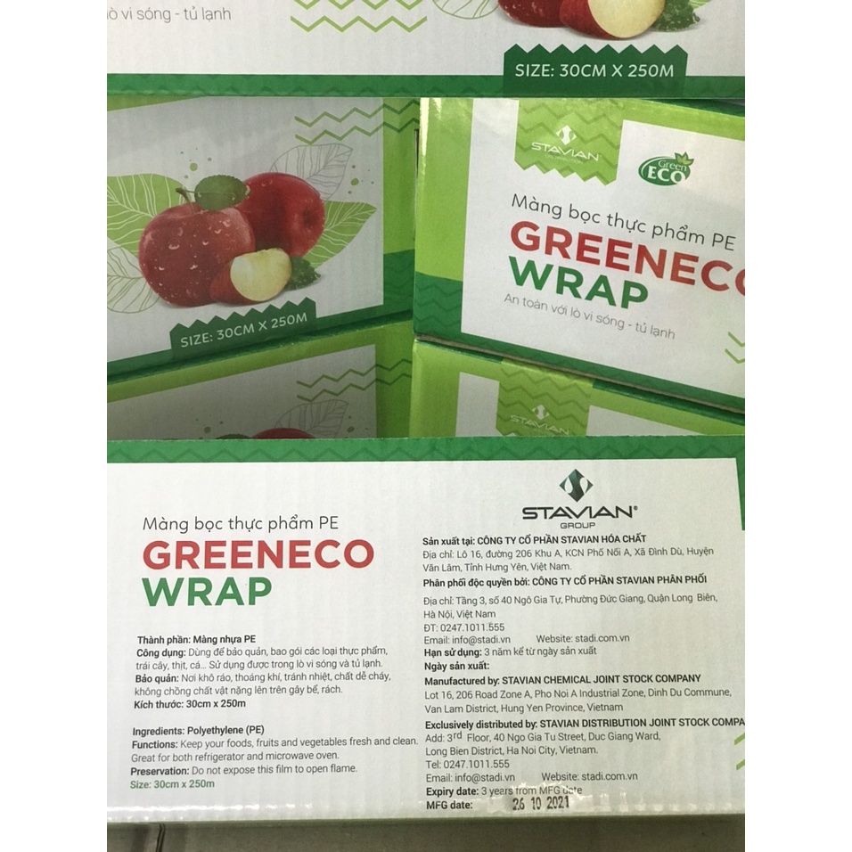 Màng bọc thực phẩm Green Eco loại to 30Cm*250M - hàng Việt Nam chất lượng cao