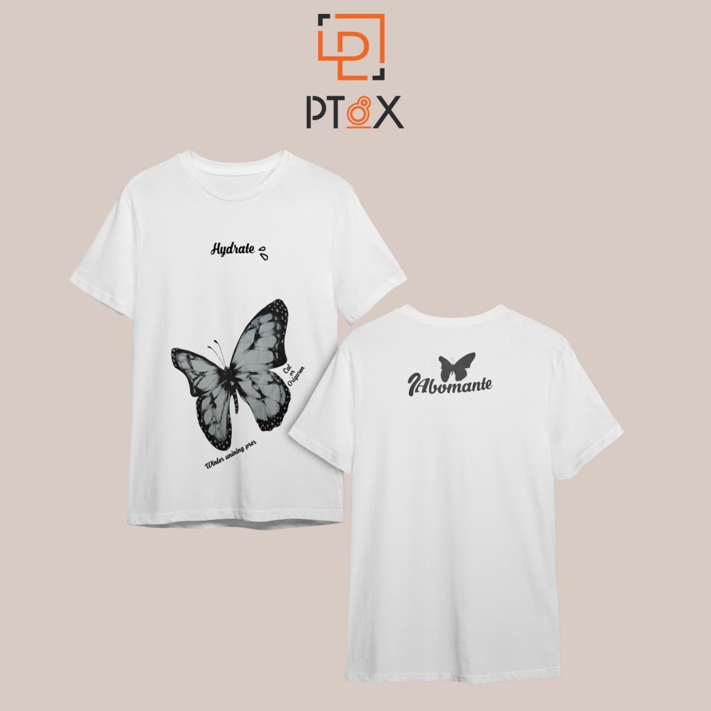 [HN]Áo Thun Unisex Nam Nữ Form Rộng Tay Lỡ Hình Bướm Đen Trắng Thời Trang Hàn Quốc PT8X Độc Đẹp Vải Dày Mịn Thoáng Mát T