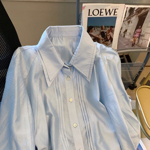 Áo Sơ Mi Tay Phồng Cổ Bẻ Thời Trang Mùa Hè Chất Lượng Cao