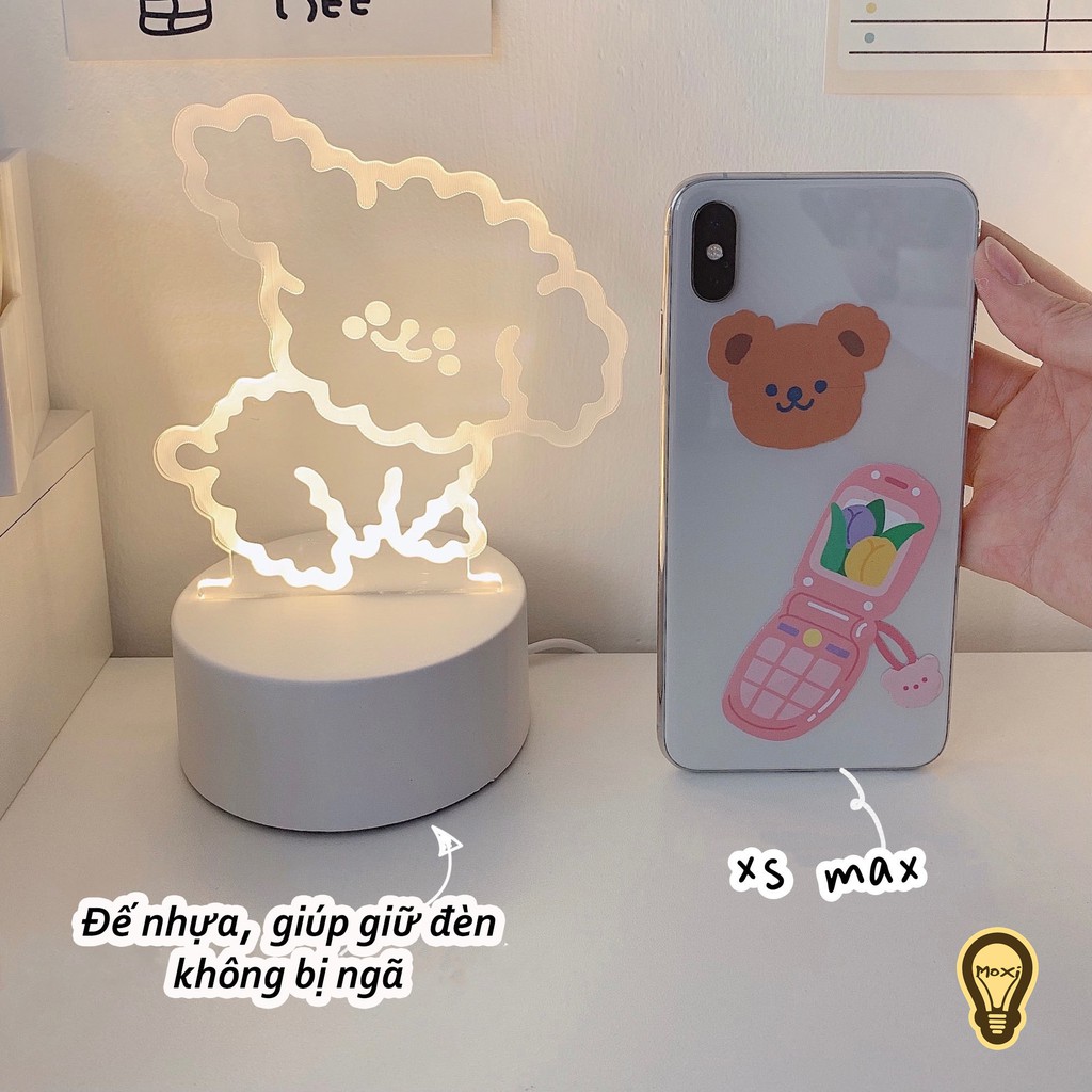 [CUTE HOT] Đèn ngủ LED hình gấu 3D để bàn trang trí DECOR phòng , quà tặng sinh nhật, VALENTINE MOXI.