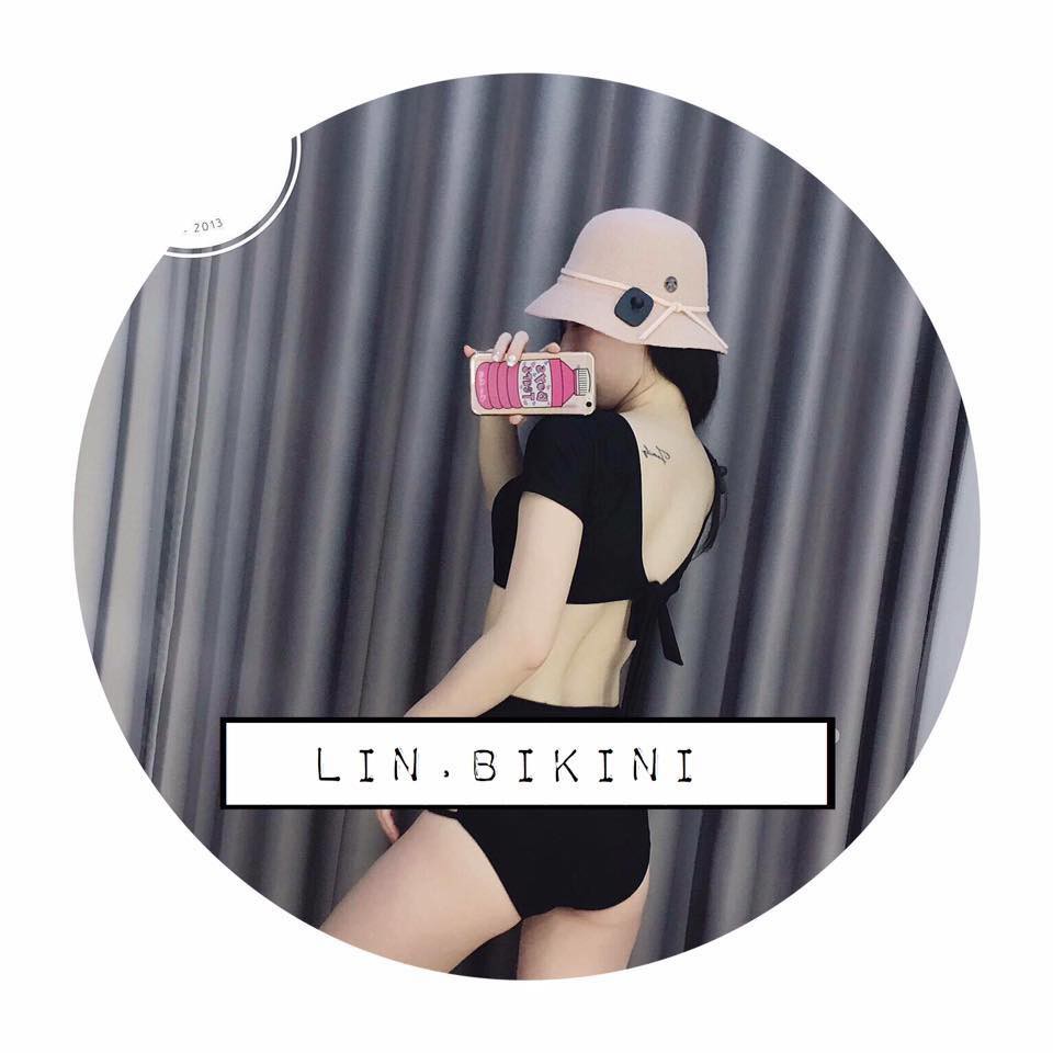 Bikini áo lẻ cộc tay buộc nơ lưng BA180003F1