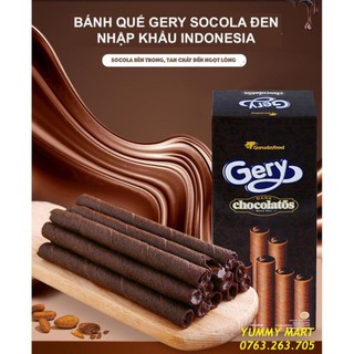 [SẴN] BÁNH QUẾ WAFER ROLL GERY SOCOLA ĐEN ĐẬM VỊ NHẬP KHẨU INDONESIA 160GR