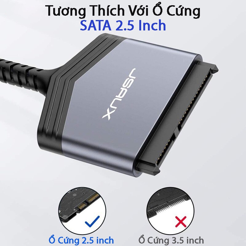 Bộ Chuyển Đổi Ổ Cứng Type C Sang Sata III  2.5 inch JSAUX Cho Ssd / Hdd – Cho Macbook, Laptop, Điện thoại Samsung, Oppo