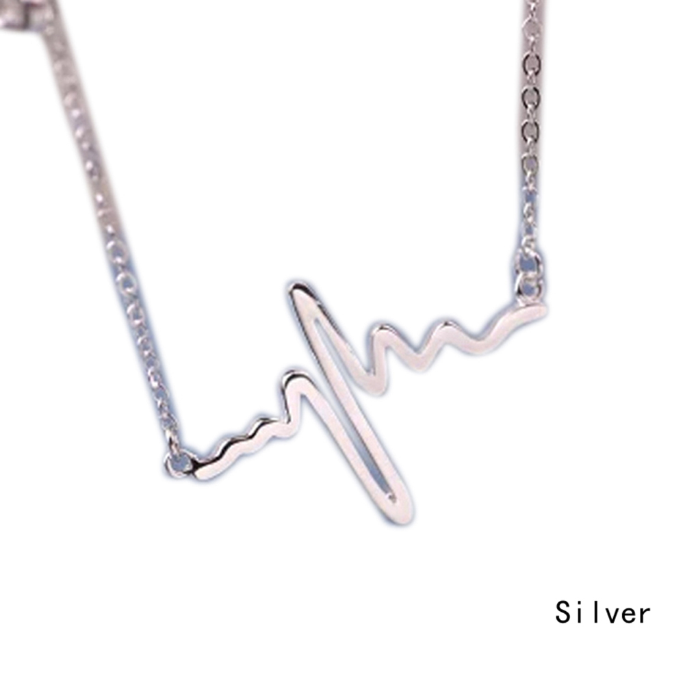 flowersqueen Dây Chuyền Mặt Hình Nhịp Tim Đơn Giản Phong Cách Hàn Quốc