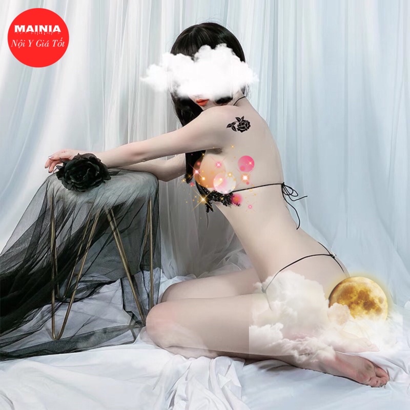 [Tặng Mặt Nạ] Set Bộ Đồ Lót Ren Cao Cấp Phối Ngọc Chíp Lọt Khe Siêu Sexy Gợi Cảm Mainia Shop